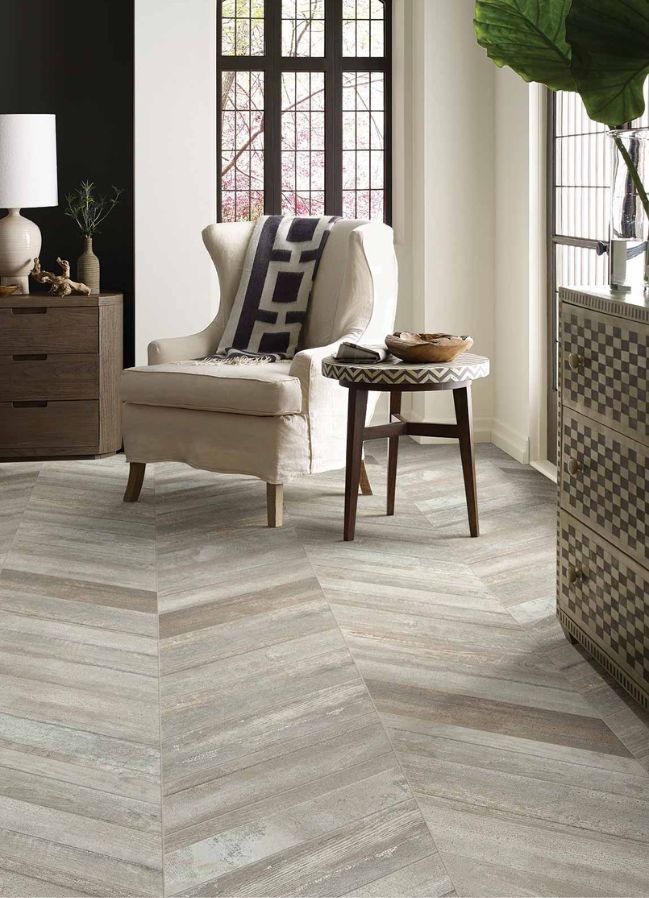 hardwood flooring with modern furniture